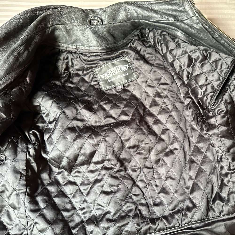 UNIK•genuine leather jacket•women’s medium•moto boho•biker core•black•silver - Picture 15 of 16
